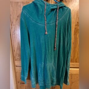 MAURICES | 2 | plus size | Teal Hooded Sweatshirt with Braided Drawstrings